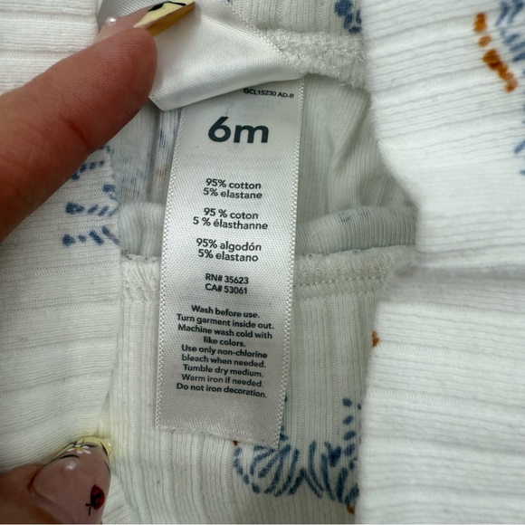 Hanna Andersson & Carter's pants Set of 2 Blue & white footed 6-12 months - Picture 5 of 8